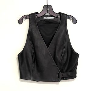 T Alexander Wang 100% lamb skin leather cropped vest (size 4)